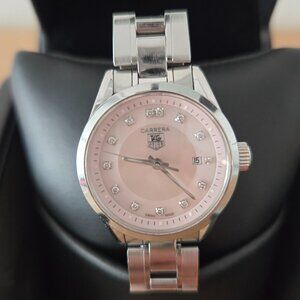 Tag Heuer stainless steel and diamond wrist watch